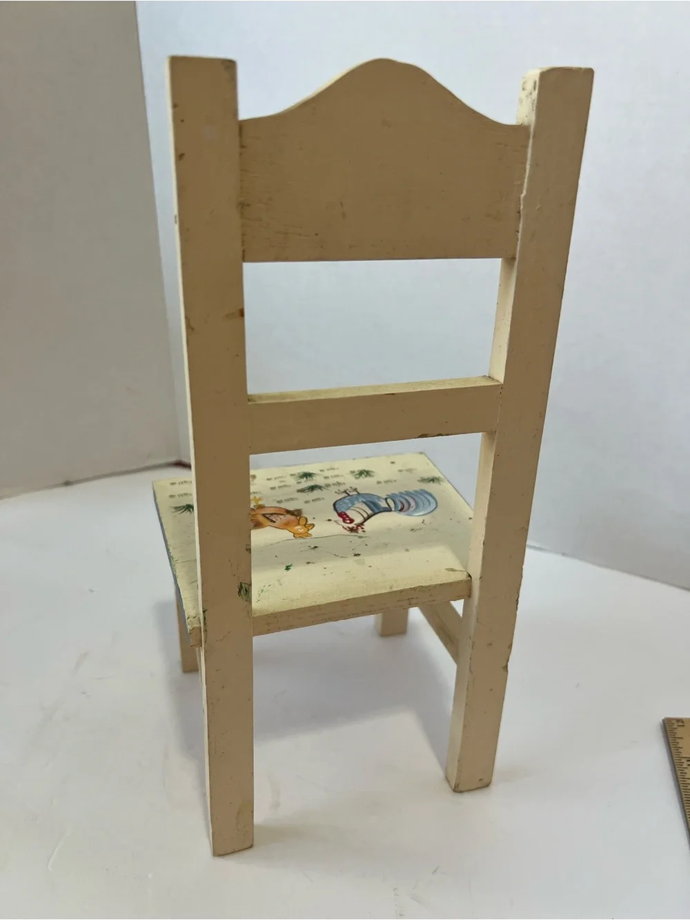 Handpainted Wooden Doll chair Rooster Rolk Art Miniature Farmhouse Decor 12